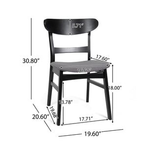 English Elm Christopher Knight Home® - Dining Chair - Mid-Century Modern Dark Grey Upholstered Seat With Stylish Wood Frame & Legs 58915.00DGYBLK