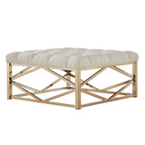 Siobhan Champagne Gold Geometric Base Ottoman