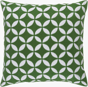 Surya Perimeter 18"L X 18"W Durable Cotton Accent Pillow - Modern Charm For Any Decor Space! Medium Green Cotton Per004-2020d