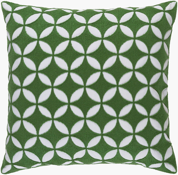 Surya Perimeter 18"L X 18"W Durable Cotton Accent Pillow - Modern Charm For Any Decor Space! Medium Green Cotton Per004-2020d