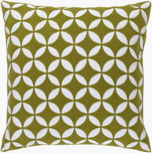 Surya Perimeter 18"L X 18"W Durable Cotton Accent Pillow - Modern Charm For Any Decor Space! Light Olive Cotton Per005-2020p