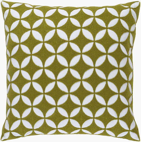 Surya Perimeter 18"L X 18"W Durable Cotton Accent Pillow - Modern Charm For Any Decor Space! Light Olive Cotton Per005-2020p
