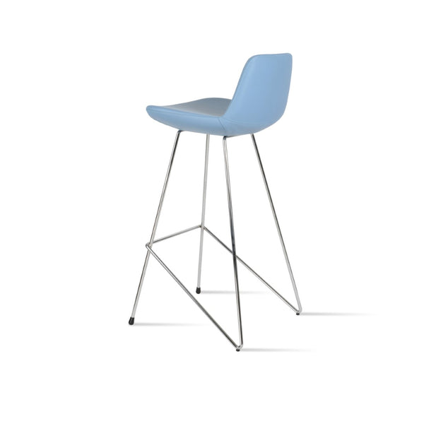 Soho Concept Pera Cat Barstools & Counterstools - Modern Wire Design, Soft Leatherette, 2-year Guarantee, Chrome Finish Chrome,Blue  Soho-concept-dining-chair-09646