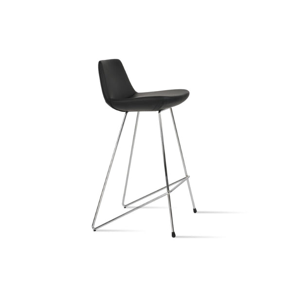 Soho Concept Pera Cat Barstools & Counterstools - Premium Upholstered Comfort With 10-year Guarantee, Brass & Blue Chrome,Black  Soho-concept-dining-chair-09650