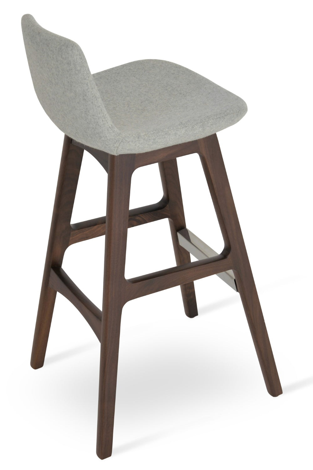 Soho Concept Avanos Premium Wood Counter Barstools In Camira Blazer Wool Fabric - 10-year Guarantee, Elegant Design Silver,Walnut  Soho-concept-dining-chair-07053