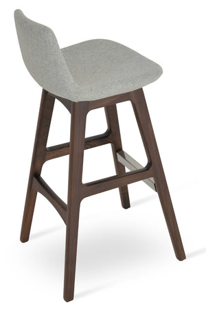 Soho Concept Avanos Premium Wood Counter Barstools In Camira Blazer Wool Fabric - 10-year Guarantee, Elegant Design Silver,Walnut  Soho-concept-dining-chair-09389