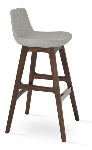 Soho Concept Avanos Premium Wood Counter Barstools In Camira Blazer Wool Fabric - 10-year Guarantee, Elegant Design Silver,Walnut  Soho-concept-dining-chair-07053