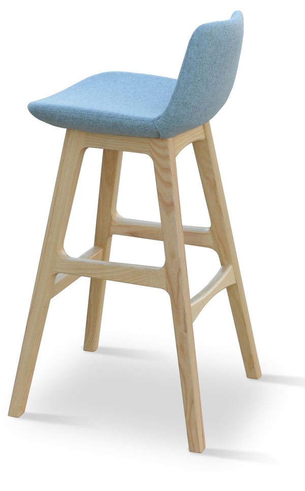 Soho Concept Pera Wood Barstools & Counterstools In Camira Era Fabric - Stylish, Durable, 10-year Guarantee! Ash,Blue  Soho-concept-dining-chair-09613
