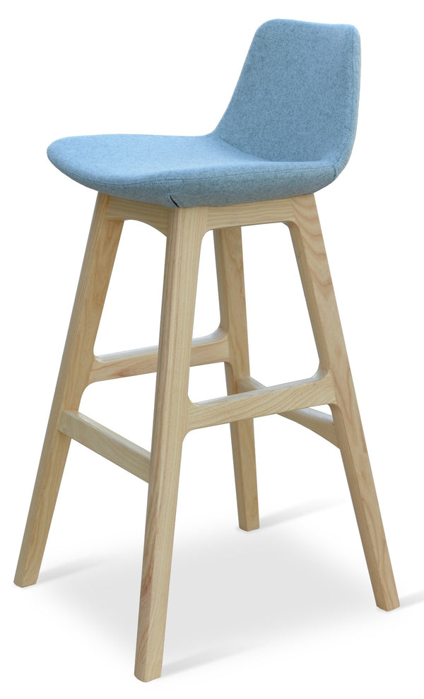 Soho Concept Pera Wood Barstools & Counterstools In Camira Era Fabric - Stylish, Durable, 10-year Guarantee! Ash,Blue  Soho-concept-dining-chair-09617