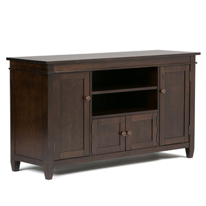 English Elm Carlton Solid Wood TV Media Stand in Dark Tobacco Brown – Handcrafted, 60" TV Capacity, Ample Storage B136P158138
