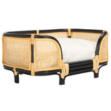 Safavieh Timo Rattan Pet Bed with Cushion Beige / Natural / Black PET1800A