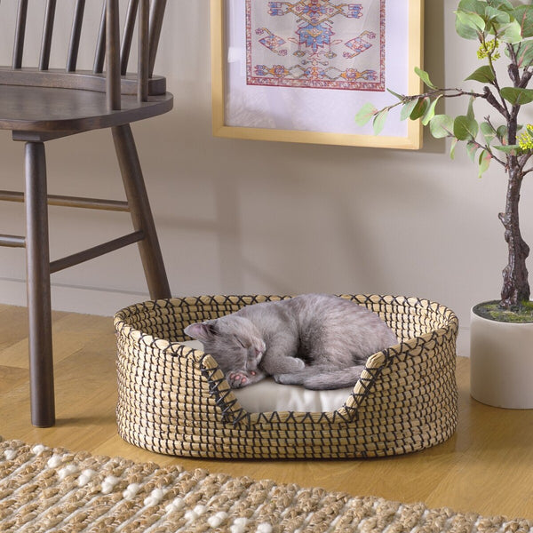Safavieh Sarge Pet Bed with Cushion Beige / Natural PET1802A