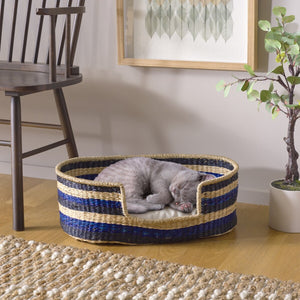 Safavieh Elyon Pet Bed with Cushion Beige / Natural / Black / Blue PET1803A