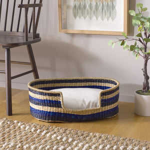 Safavieh Elyon Pet Bed with Cushion Beige / Natural / Black / Blue PET1803A