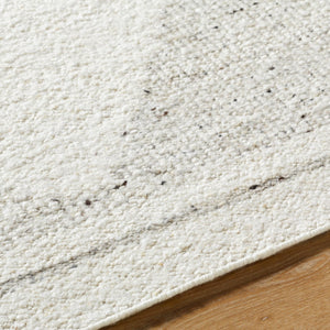 Surya Peru 2' X 3' Handwoven Wool Rug - Bohemian Global Style, Durable No-pile Construction, Easy Care Ivory Wool Peu2301-69