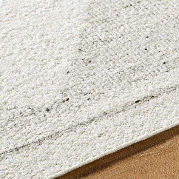 Surya Peru 2' X 3' Handwoven Wool Rug - Bohemian Global Style, Durable No-pile Construction, Easy Care Ivory Wool Peu2301-69