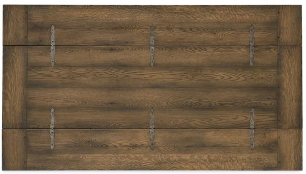 Hooker Furniture Bluewind Rustic Flip-Top Console Table With Distressed Saddle Brown Finish, Drawers & Pewter Hardware 5960-85001-BRN