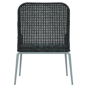 Bernhardt Bernhardt Antilles Wicker Outdoor Arm Chair — Pewter Gray Open-Weave, Powder-Coated Steel Frame, Plush Cushion - Made to Order X0161WQ