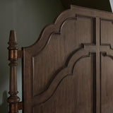 Revival Row King Panel Bed Brown with Chimney Smoke Finish P348-BR-K3 Pulaski Furniture