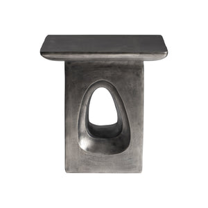Bernhardt Bernhardt Argo Side Table With Graphite Cast Aluminum Teardrop Base, Square Top, Durable Outdoor-Friendly Finish 328404