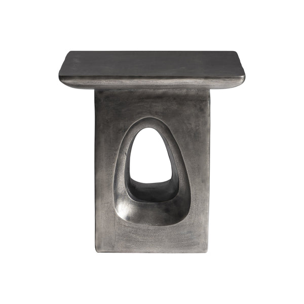 Bernhardt Bernhardt Argo Side Table With Graphite Cast Aluminum Teardrop Base, Square Top, Durable Outdoor-Friendly Finish 328404
