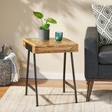 Hearth and Haven Wood & Iron End Table 69382.00