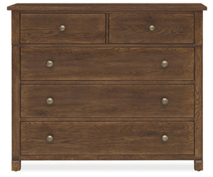 Hooker Furniture Driftwood Buckboard Five-Drawer Chest With Cedar Lined Bottom, Self-Closing Drawers & Knobs Medium Wood 6820-90011-85