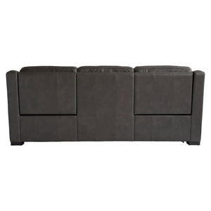 Bernhardt Germain Leather Power Motion Sofa Grey Leather 2027RHO