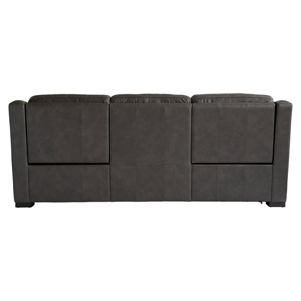 Bernhardt Germain Leather Power Motion Sofa Grey Leather 2027RHO