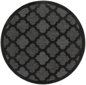 Nourison Easy Care NES01 Machine Made Flat Weave Solid Border Indoor/Outdoor Modern Outdoor Rug Charcoal Black, Charcoal Black 84% Polypropylene,16% Polyester 99446934833