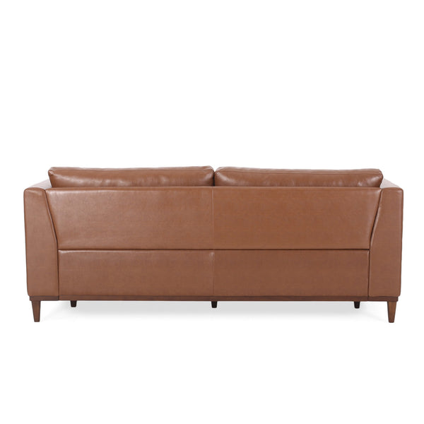 English Elm Christopher Knight Home® - 3 Seater Sofa – Elegant Light Brown Faux Leather Couch For Modern Living Rooms, Easy Assembly & Comfort 72145.00ACOGN_72145.00BCOGN