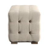 Homelegance By Top-Line Pietro Linen Fabric Tufted Bench Beige MDF