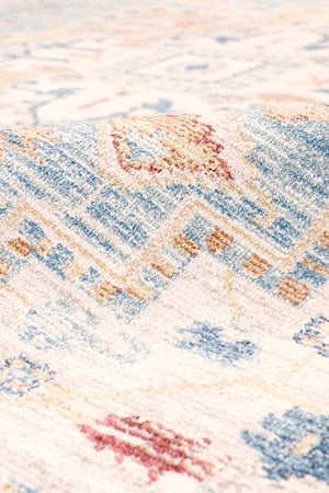 Pasargad Home Heritage Collection L. Blue Fabric Area Rug - Stylish Power-loom Design For Any Room   Pfh-02 6x6