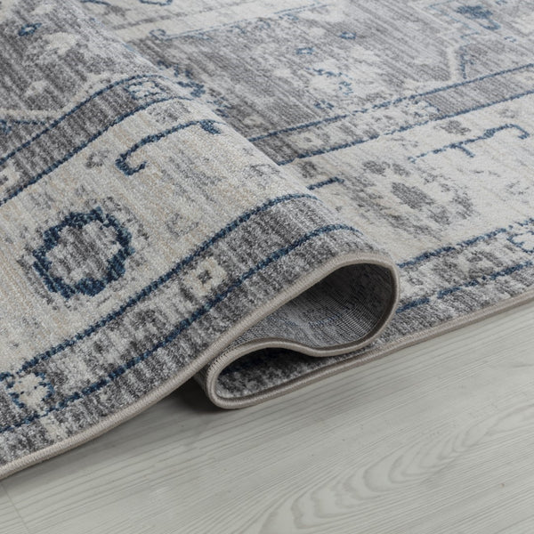 Pasargad Home Heritage Collection L. Blue Fabric Area Rug - Stylish Power-loom Design For Any Room   Pfh-02g 4x6