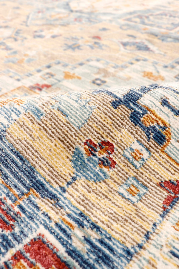 Pasargad Home Heritage Collection L. Blue Fabric Area Rug - Stylish Power-loom Design For Any Room   Pfh-02gld 10x14
