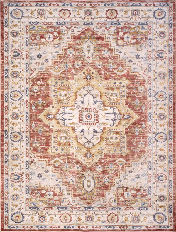 Pasargad Home Heritage Collection L. Blue Fabric Area Rug - Stylish Power-loom Design For Any Room   Pfh-02r 9x12