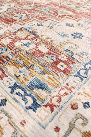Pasargad Home Heritage Collection L. Blue Fabric Area Rug - Stylish Power-loom Design For Any Room   Pfh-02r 9x12