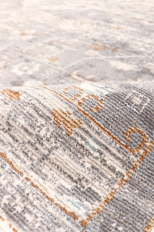 Pasargad Home Turkish Heritage Design Area Rug - Stylish Grey/Ivory Power-loom 10' X 14' For Any Room   Pfh-02sil 10x14