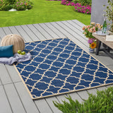 Christopher Knight Home® - Noble House - Serafin Indoor Geometric 5 X 8 Area Rug, Navy and Ivory