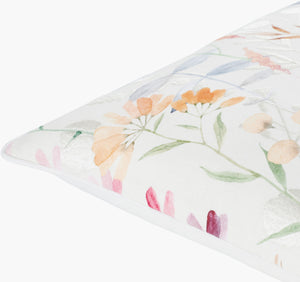 Surya Painterly Florals Accent Pillow 18"L X 18"W - Vibrant Cotton Decor For Updated Traditional Style Off,White Cotton,Cotton Pfl003-1818