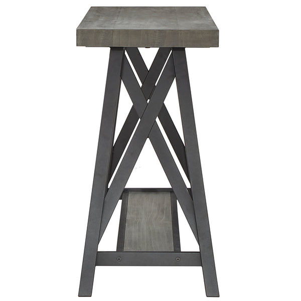 Homelegance By Top-Line Alastor Sofa Table with Shelf Grey MDF