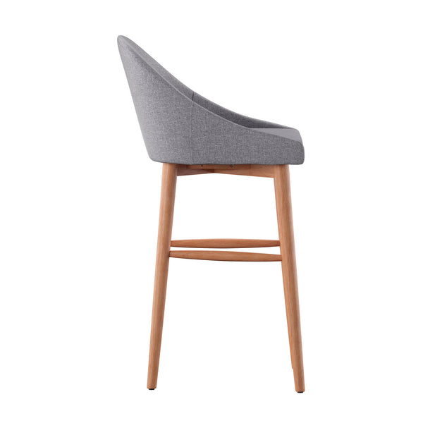 Homelegance By Top-Line Montague Mid-Century Wood Bar Height Stools (Set of 2) Grey Rubberwood