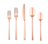 Cambridge 20-Piece Copper Mirror Finish Flatware Set, Stainless Steel, Service for 4