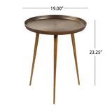 Christopher Knight Home® - Noble House - Everts Modern Handcrafted Aluminum Accent Table, Antique Brass