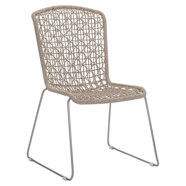 Bernhardt Bernhardt Carmel Outdoor Side Chair — Twisted Abaca All-Weather Wicker, Stainless Steel Base, Hazelnut Finish X03551