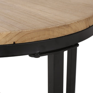 English Elm Christopher Knight Home® - COFFEE Modern Industrial Nesting Table Set — Wire‑Brushed Firwood Tops with Sturdy Iron Frame Durable Style Black 67141.00ANTBLK