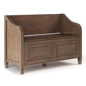 English Elm Connaught Entryway Storage Bench - Handcrafted Rustic Charm With Hidden Storage For Home Organization B136P158534