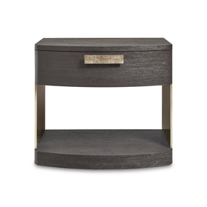 Bernhardt Bernhardt Geneve Oak and Cast Aluminum Nightstand with Usb Charging Modern Bedroom 392228