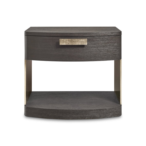 Bernhardt Bernhardt Geneve Oak and Cast Aluminum Nightstand with Usb Charging Modern Bedroom 392228