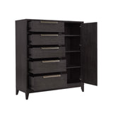 Quincy 5-Drawer Door Chest Black with Molasses Finish P375125 Pulaski Furniture